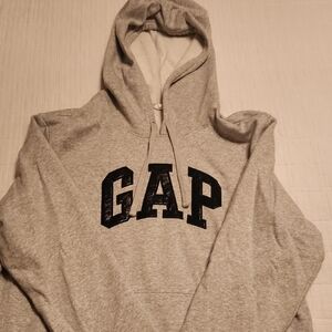 GAP Heather Gray Hoodie w/ Black Logo, Sz L, Brand New Without Tags